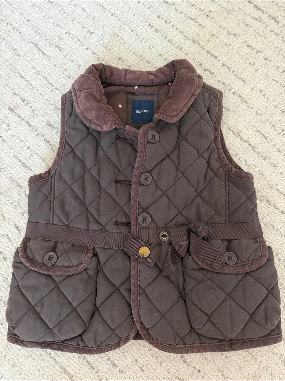 GAP Quilted Brown Girls' Puffer Vest